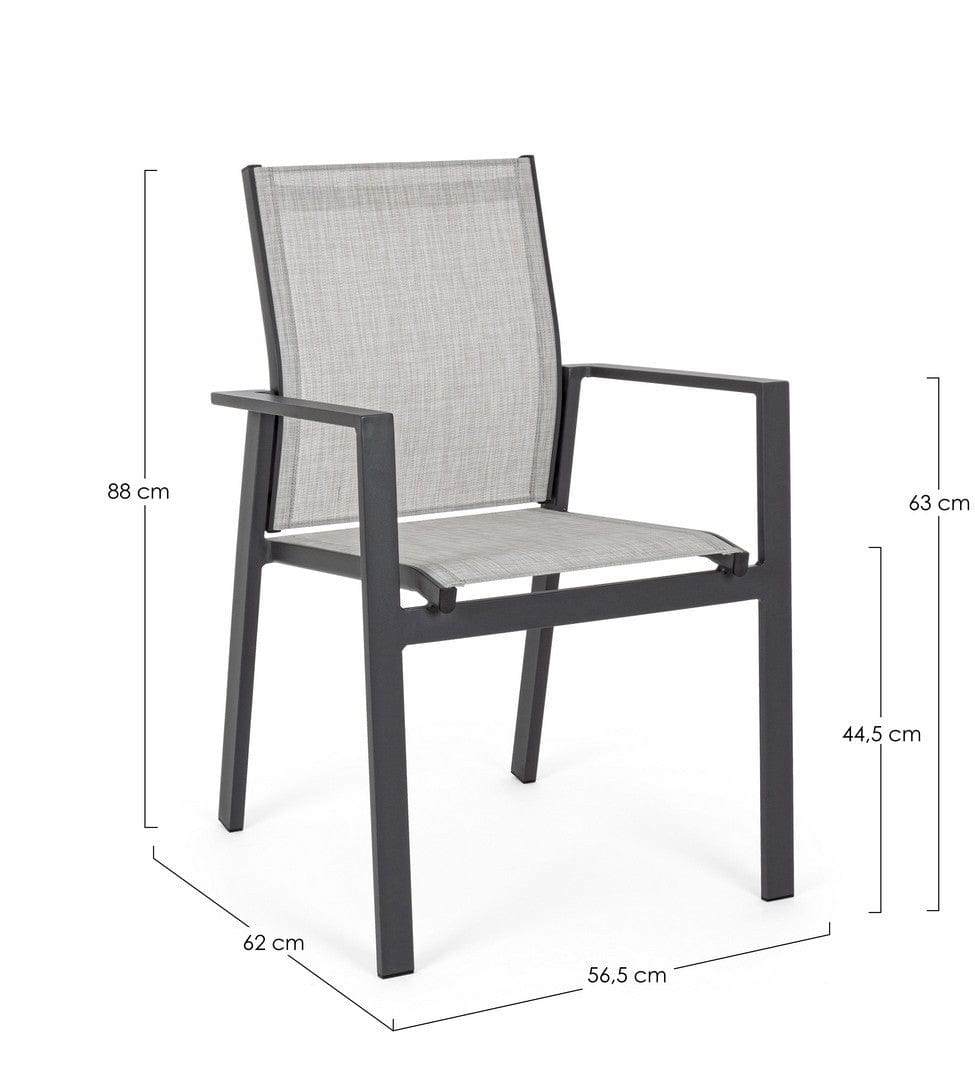 Set di 6 sedie da giardino Crozet Grigio (12)