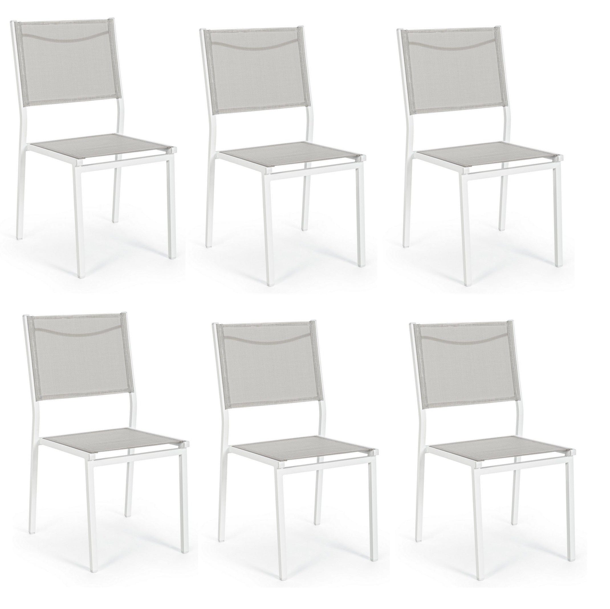Set di 6 sedie da giardino Hilde Grigio