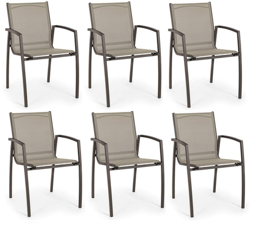 Set di 6 sedie da giardino Hilla Cappuccino