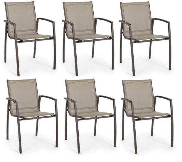 Set di 6 sedie da giardino Hilla Cappuccino