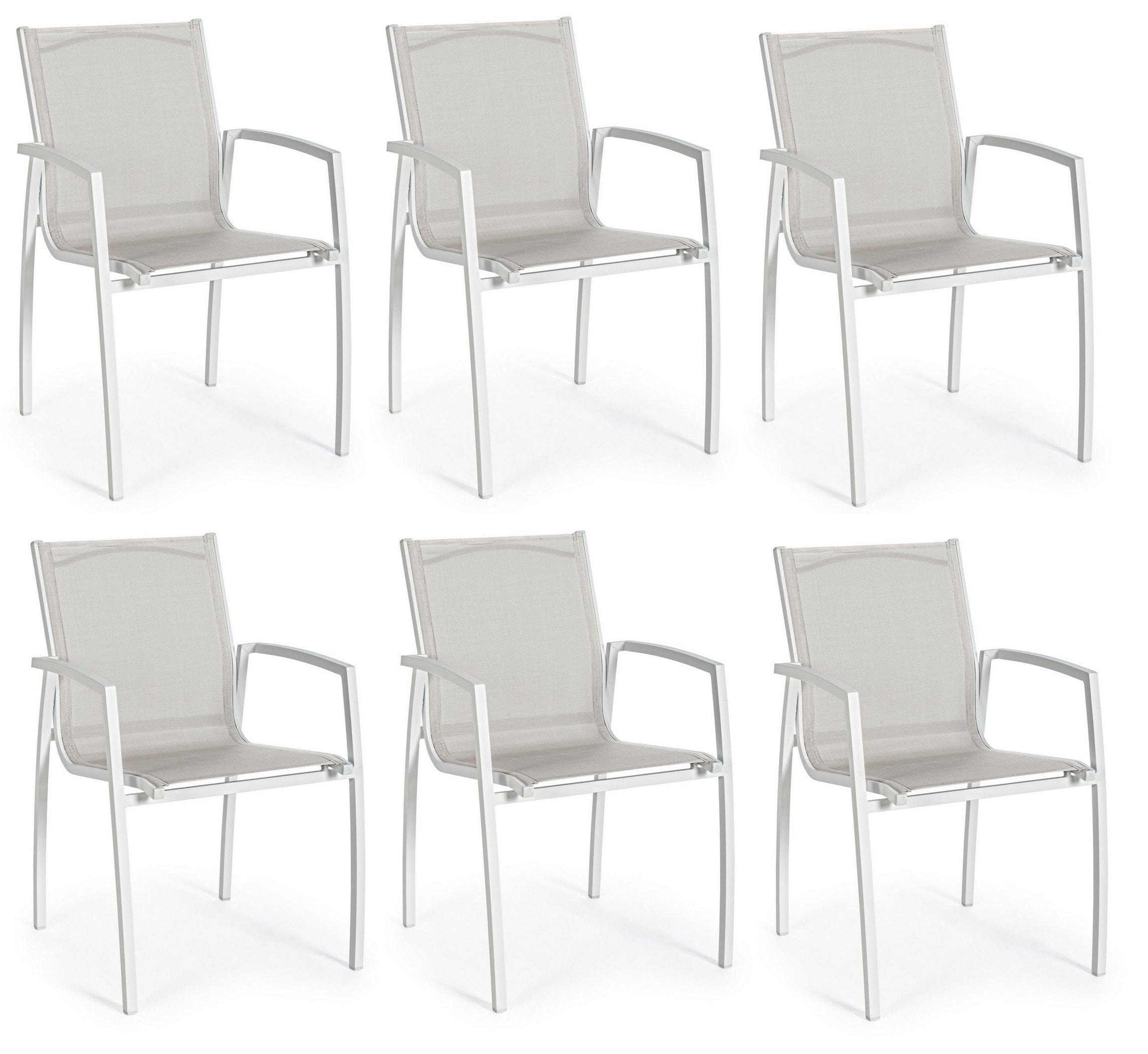 Set di 6 sedie da giardino Hilla Grigio