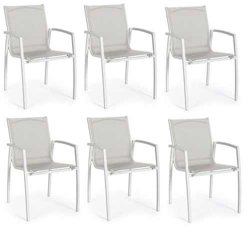 Set di 6 sedie da giardino Hilla Grigio