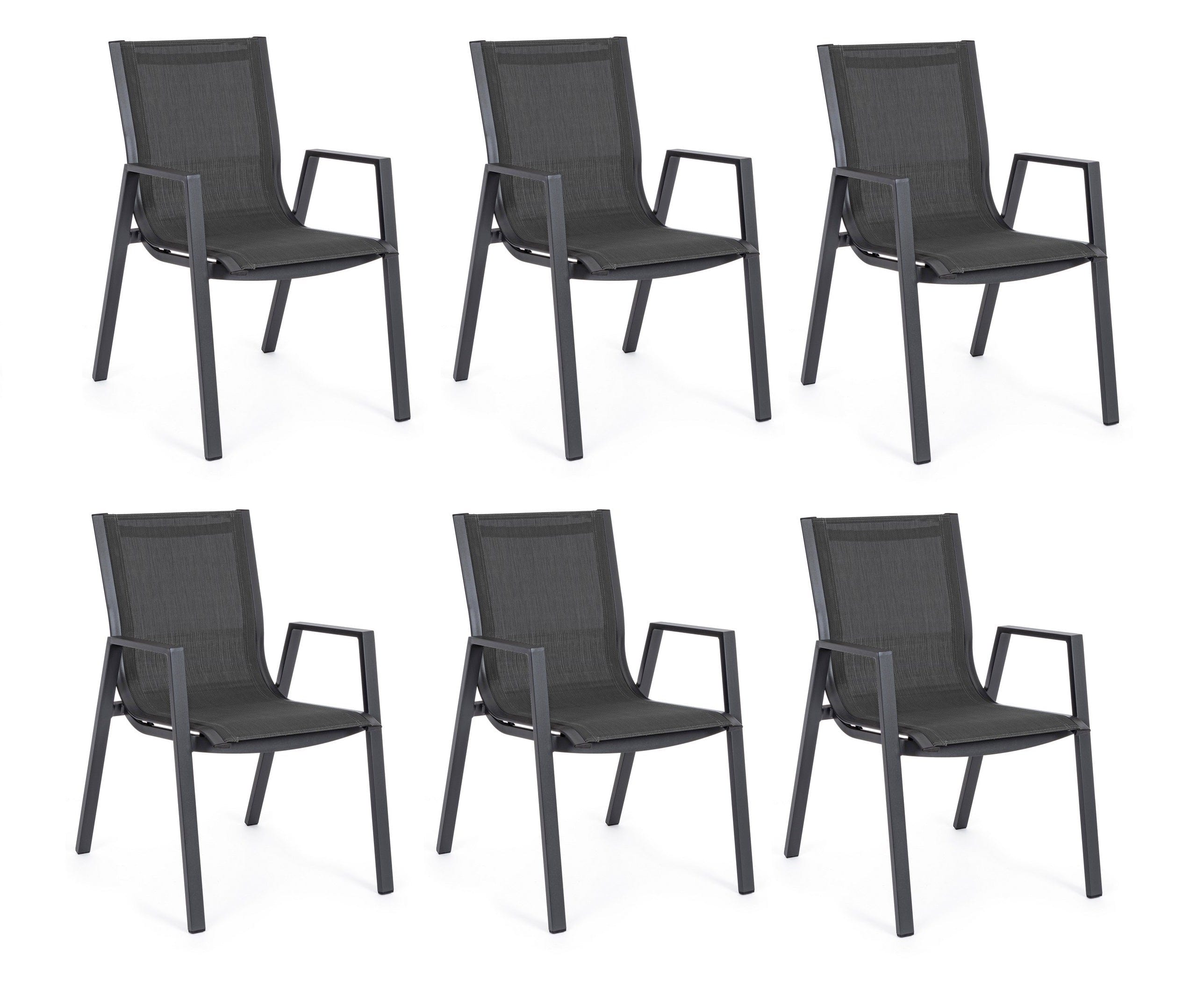 Set di 6 sedie da giardino Pelagius Antracite