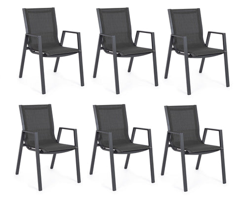 Set di 6 sedie da giardino Pelagius Antracite
