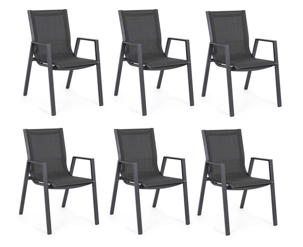 Set di 6 sedie da giardino Pelagius Antracite