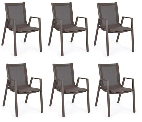 Set di 6 sedie da giardino Pelagius Cappuccino