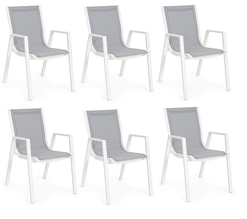 Set di 6 sedie da giardino Pelagius Grigio