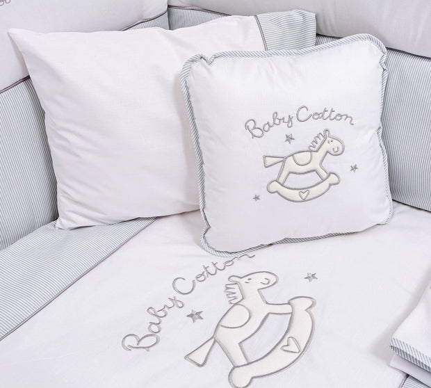 Set di biancheria per culla 9 pezzi Baby Cotton Bianco / Blu, 80 x 130 cm (2)