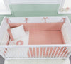 Set di biancheria per culla in cotone, 6 pezzi, Romantic Baby Bianco / Rosa, 80 x 130 cm