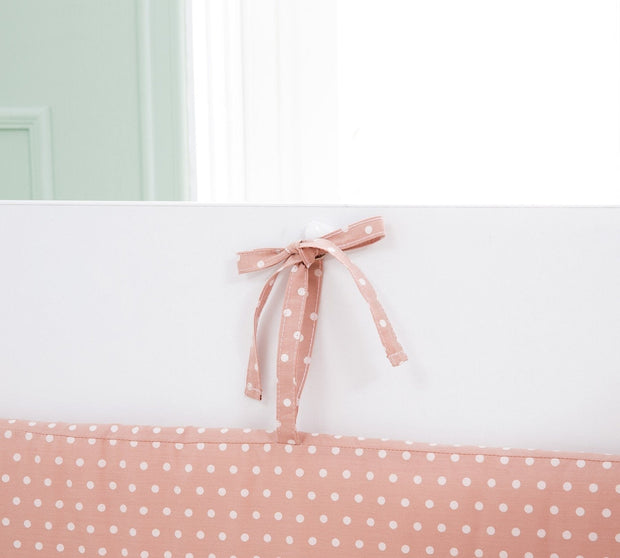 Set di biancheria per culla in cotone, 6 pezzi, Romantic Baby Bianco / Rosa, 80 x 130 cm (5)