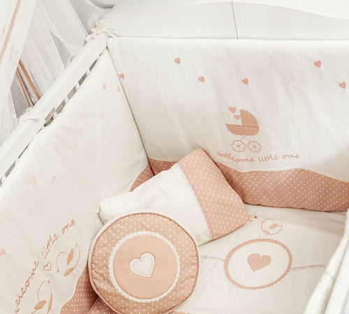 Set di biancheria per culla Romantic Baby 9 pezzi, 75 x 115 cm (1)