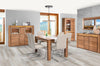 Set di mobili da pranzo 5 pezzi in rovere rustico Velvet, impiallacciatura e paglia