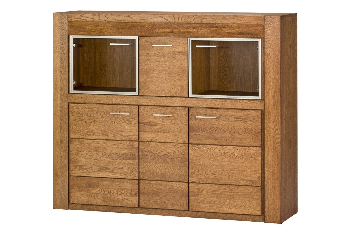 Set di mobili da pranzo 5 pezzi in rovere rustico Velvet, impiallacciatura e paglia (1)