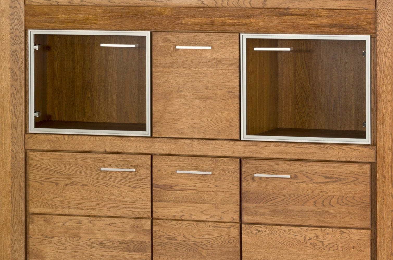 Set di mobili da pranzo 5 pezzi in rovere rustico Velvet, impiallacciatura e paglia (2)