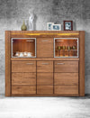 Set di mobili da pranzo 5 pezzi in rovere rustico Velvet, impiallacciatura e paglia (3)