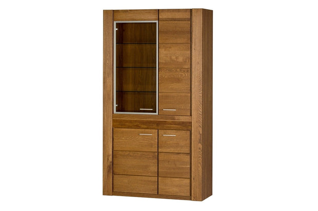 Set di mobili da pranzo 5 pezzi in rovere rustico Velvet, impiallacciatura e paglia (4)