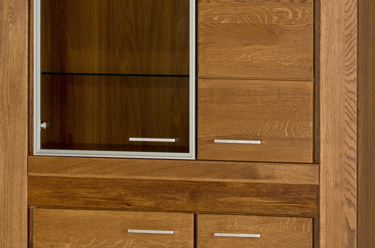 Set di mobili da pranzo 5 pezzi in rovere rustico Velvet, impiallacciatura e paglia (5)