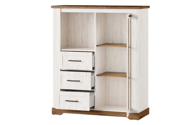 Set di mobili da soggiorno, 6 pezzi Country Bianco / Rovere (2)