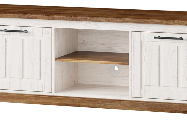 Set di mobili da soggiorno, 6 pezzi Country Bianco / Rovere (18)