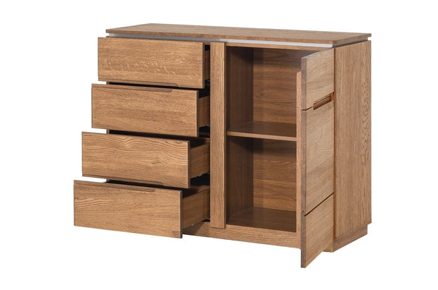 Set di mobili da soggiorno in legno e impiallacciatura, 6 pezzi Montenegro Oak Rustic (13)