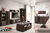 Set di mobili da soggiorno in legno, impiallacciato e legno, con LED incluso, 6 pezzi porte Oak Choco