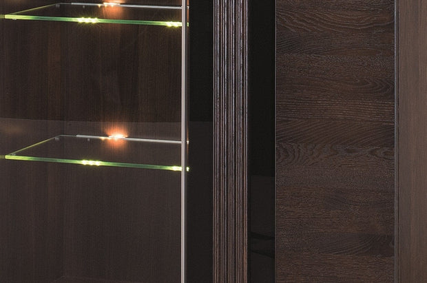 Set di mobili da soggiorno in legno, impiallacciato e legno, con LED incluso, 6 pezzi porte Oak Choco (2)