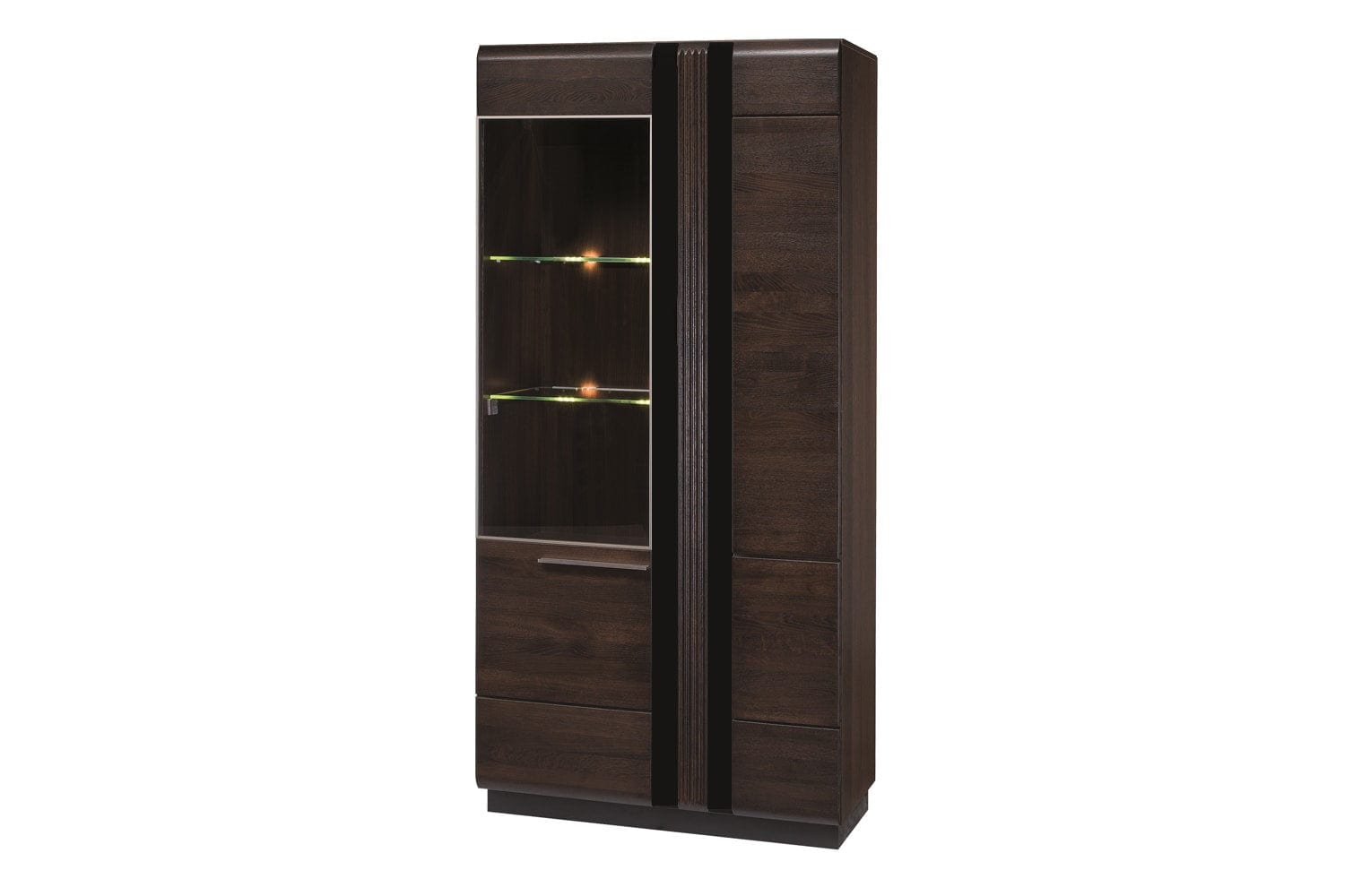 Set di mobili da soggiorno in legno, impiallacciato e legno, con LED incluso, 6 pezzi porte Oak Choco (6)