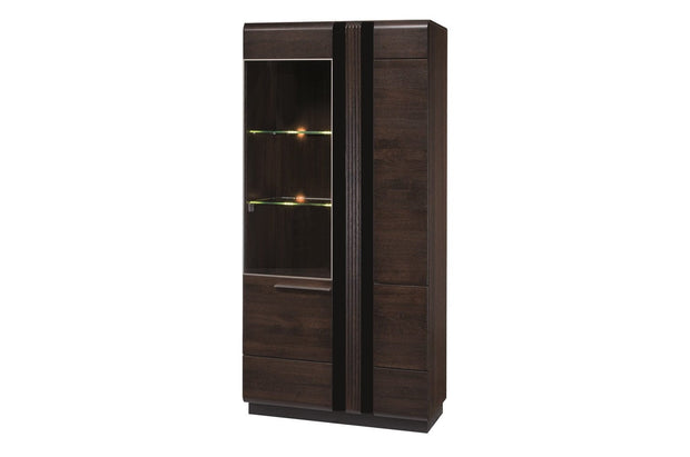 Set di mobili da soggiorno in legno, impiallacciato e legno, con LED incluso, 6 pezzi porte Oak Choco (6)