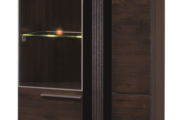 Set di mobili da soggiorno in legno, impiallacciato e legno, con LED incluso, 6 pezzi porte Oak Choco (7)