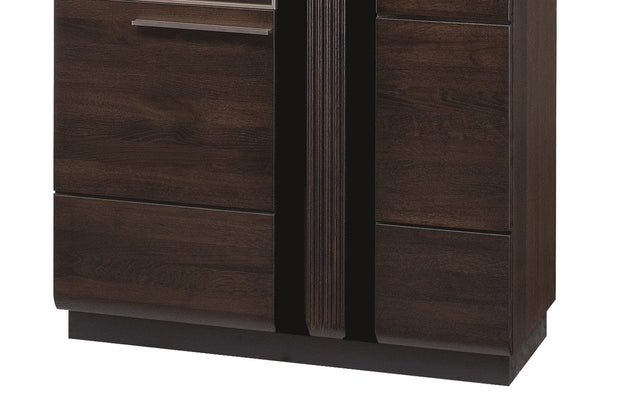 Set di mobili da soggiorno in legno, impiallacciato e legno, con LED incluso, 6 pezzi porte Oak Choco (8)