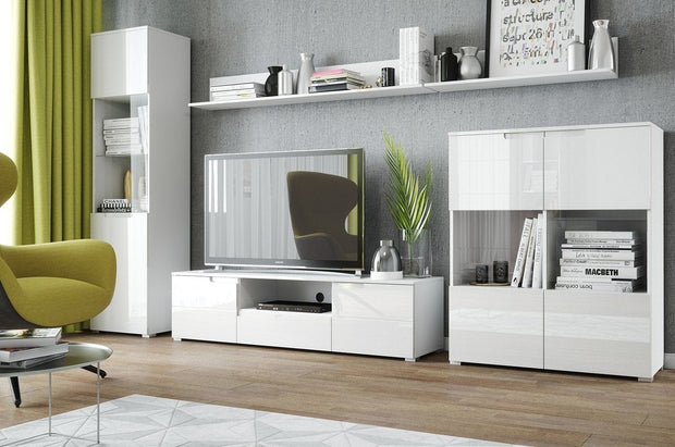 Set di mobili da soggiorno in MDF e pallet, 5 pezzi Gabrielle I Bianco