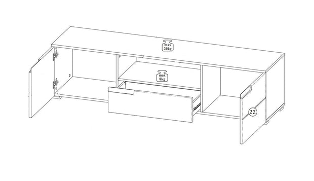 Set di mobili da soggiorno in MDF e pallet, 5 pezzi Gabrielle I Bianco (5)