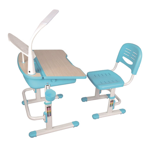 Set di scrivania per bambini Comfortline Blue regolabile in altezza con lampada LED, L70,5xL54,5xH54 cm (1)