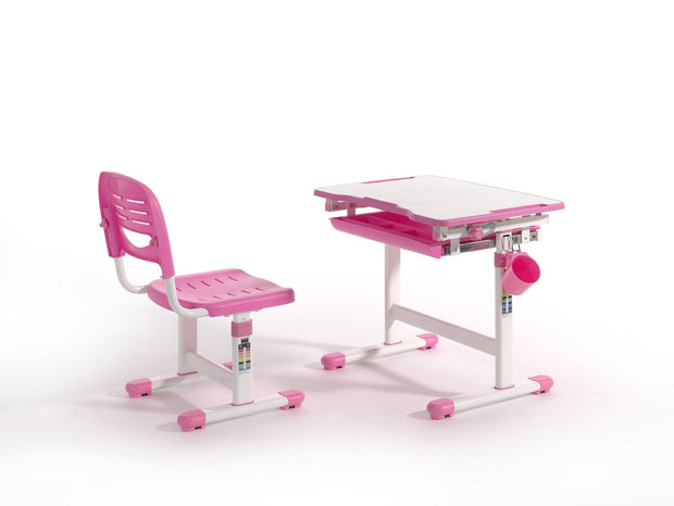 Set di scrivanie per bambini regolabili in altezza Comfortline, rosa, L66,4xL47,4xH54 cm