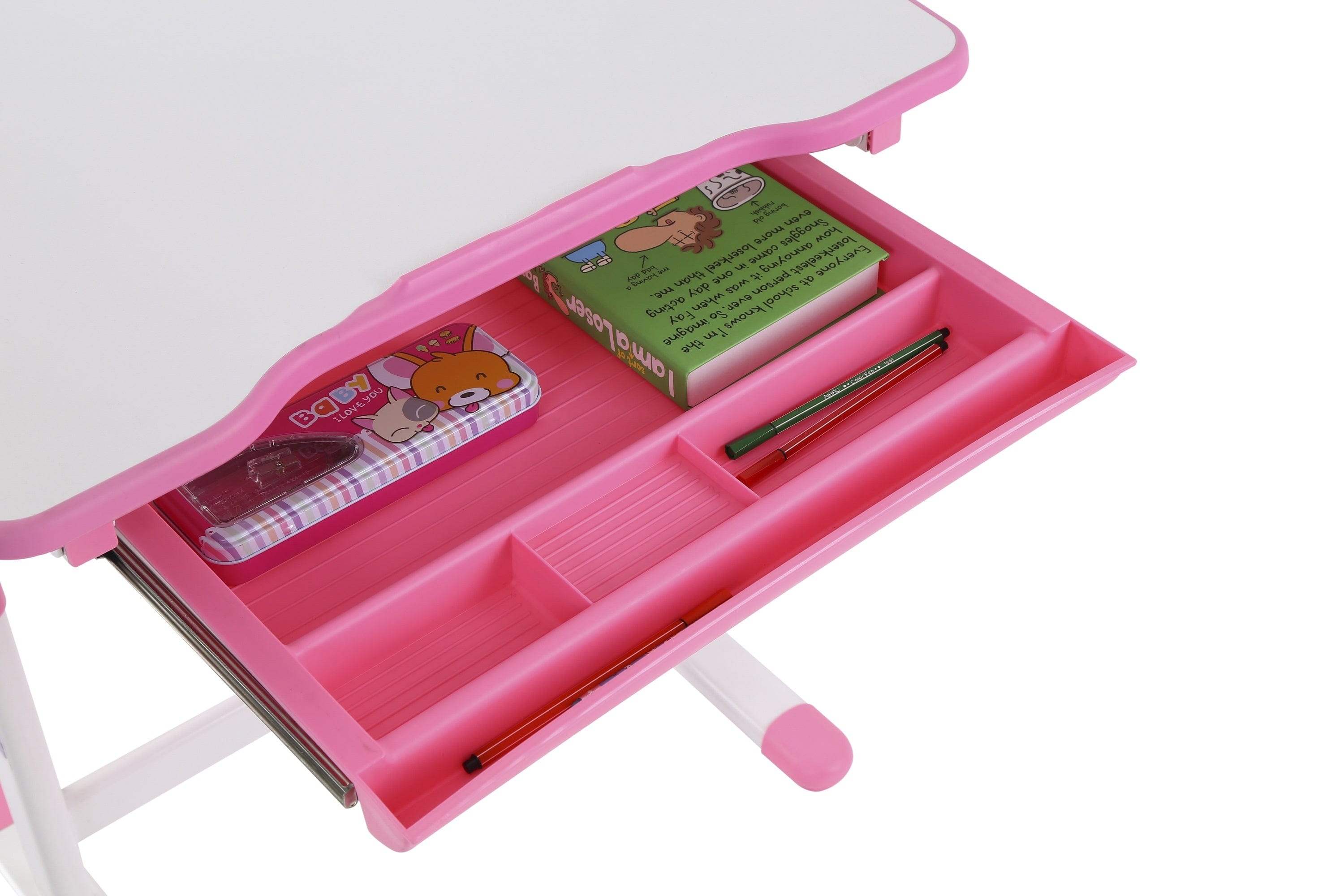 Set di scrivanie per bambini regolabili in altezza Comfortline, rosa, L66,4xL47,4xH54 cm (10)