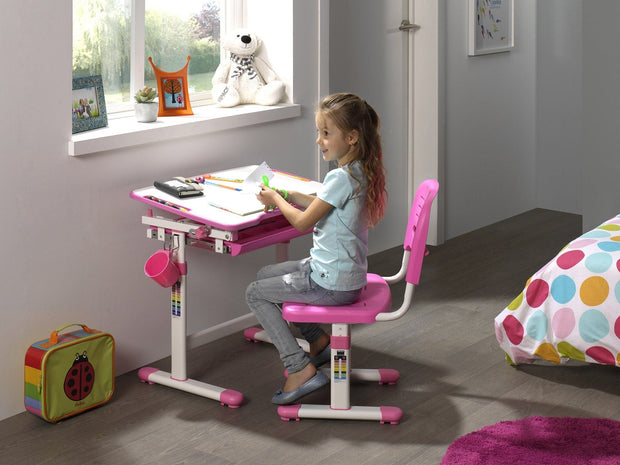 Set di scrivanie per bambini regolabili in altezza Comfortline, rosa, L66,4xL47,4xH54 cm (18)