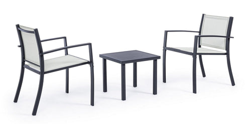 Set giardino con 2 sedie e tavolino da caffe Auri Antracite
