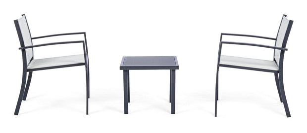 Set giardino con 2 sedie e tavolino da caffe Auri Antracite (1)