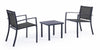 Set giardino con 2 sedie e tavolino da caffe Auri Antracite