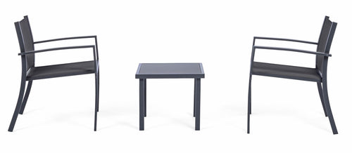 Set giardino con 2 sedie e tavolino da caffe Auri Antracite (1)