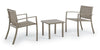 Set giardino con 2 sedie e tavolino da caffe Auri Cappuccino