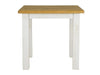 Signal Set masa din lemn de pin, Portos II Small Natural / Alb + 4 Scaune din lemn de pin, Lawrence Alb / Natural, L80xl80xH76 cm
