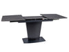 Signal Set masa extensibila din ceramica, sticla, MDF si metal, Brian Negru + 4 Scaune tapitate cu stofa si picioare metalice, Chase Velvet Bej / Negru, L120-160xl85xH76 cm