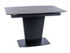 Signal Set masa extensibila din ceramica, sticla, MDF si metal, Brian Negru + 4 Scaune tapitate cu stofa si picioare metalice, Chase Velvet Bej / Negru, L120-160xl85xH76 cm