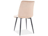Signal Set masa extensibila din ceramica, sticla, MDF si metal, Brian Negru + 4 Scaune tapitate cu stofa si picioare metalice, Chase Velvet Bej / Negru, L120-160xl85xH76 cm