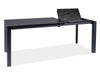 Signal Set masa extensibila din ceramica, sticla si metal, Metrapolaris Negru + 6 Scaune tapitate cu stofa si picioare metalice, Pirro B Velvet Gri / Negru, L120-180xl80xH76 cm