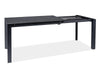 Signal Set masa extensibila din ceramica, sticla si metal, Metrapolaris Negru + 6 Scaune tapitate cu stofa si picioare metalice, Pirro B Velvet Gri / Negru, L120-180xl80xH76 cm