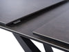 Signal Set masa extensibila din ceramica, sticla si metal, Sorin Negru + 6 Scaune tapitate cu stofa si picioare metalice, Lisbet Velvet Turcoaz / Negru, L160-220xl90xH76 cm