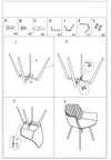 Signal Set masa extensibila din furnir si metal, Patricio Stejar Natural / Negru + 6 Scaune tapitate cu stofa si picioare metalice, Lilibet Velvet Bej / Negru, L100-250xl100xH76 cm
