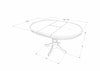 Signal Set masa extensibila din MDF, furnir si lemn, Onelia Alb + 4 Scaune din lemn tapitate cu stofa, Main-SC Alb / Gri, L106-141xl106xH76 cm